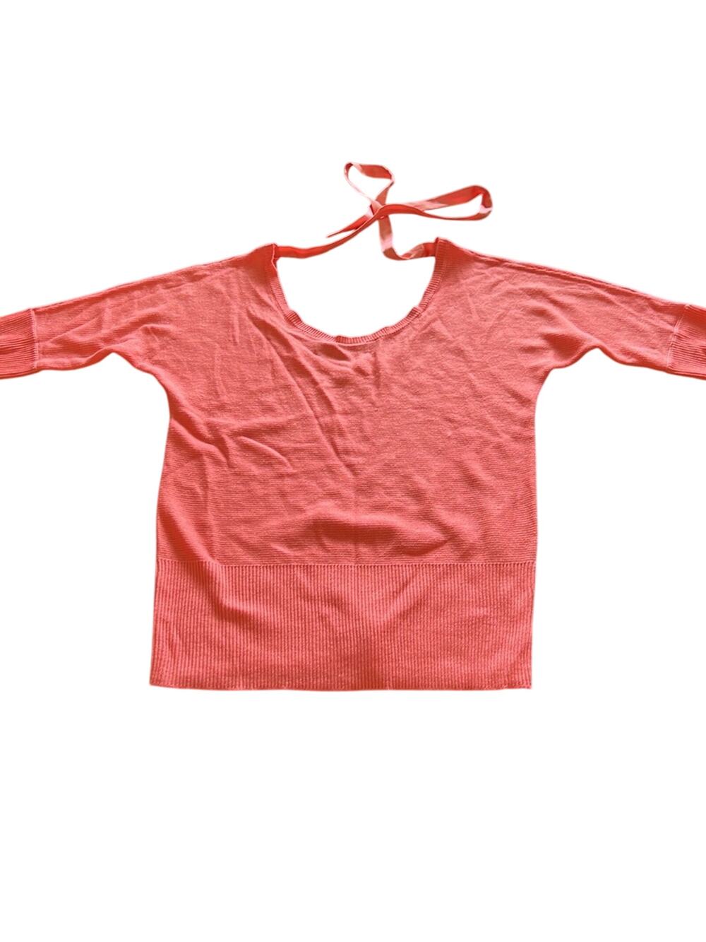 New York & Company Pink Sweater with Back Neck Tie Woman Size XS